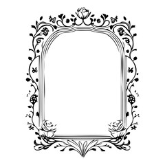 wedding frame ornament vintage illustration sketch hand draw black