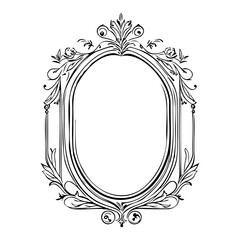 wedding frame ornament vintage illustration sketch hand draw black