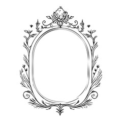 wedding frame ornament vintage illustration sketch hand draw black