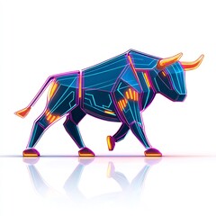 Obraz premium Futuristic holographic bull