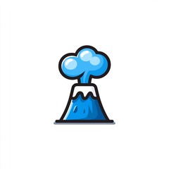 Obraz premium volcano emoji eruption icon comic style illustration
