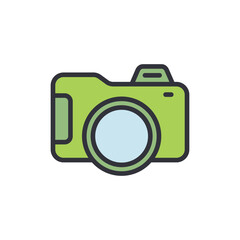 Camera colored icons, minimalist vector illustration ,simple transparent graphic element .Isolated on white background