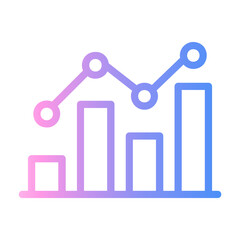 line graph Line Gradient Icon