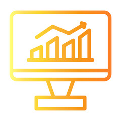 monitor analytics Line Gradient Icon