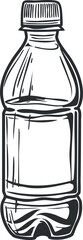 Illustration of a simple plastic water bottle in a hand-drawn style.