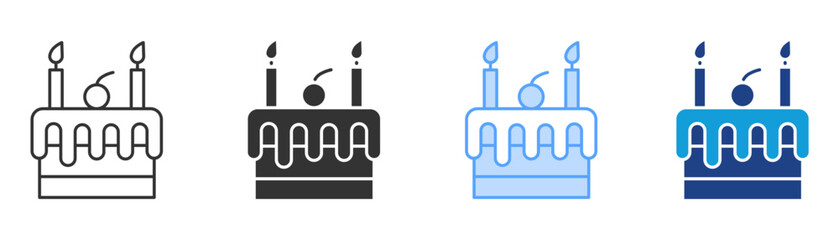 Cake Icon Set Multiple Style Collection