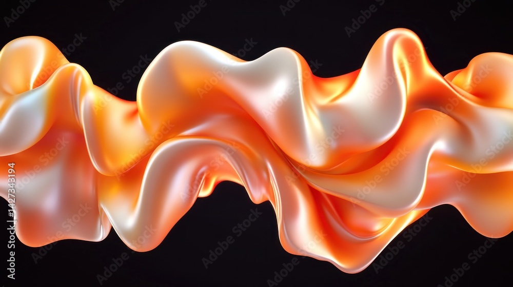 Wall mural fluid, shimmering fabric forms a dynamic abstract pattern.