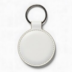 Blank white leather keychain promotional gift item