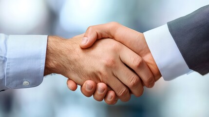 A professional business agreement is sealed with a handshake