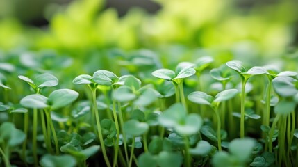 Obraz premium Emerging life: Delicate seedlings reaching for the light in a vibrant field