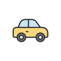Car colored icons, minimalist vector illustration ,simple transparent graphic element .Isolated on white background