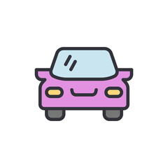 Car colored icons, minimalist vector illustration ,simple transparent graphic element .Isolated on white background