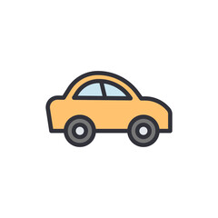Car colored icons, minimalist vector illustration ,simple transparent graphic element .Isolated on white background