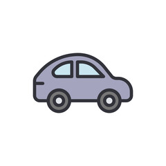 Car colored icons, minimalist vector illustration ,simple transparent graphic element .Isolated on white background