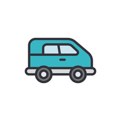 Car colored icons, minimalist vector illustration ,simple transparent graphic element .Isolated on white background