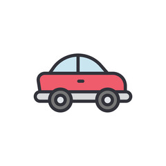 Car colored icons, minimalist vector illustration ,simple transparent graphic element .Isolated on white background