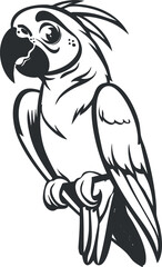 Stylized illustration of a parrot showcasing intricate details and playful character.