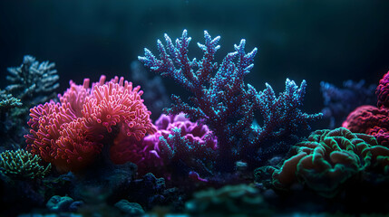 Fototapeta premium Vibrant Underwater Coral Reef Display