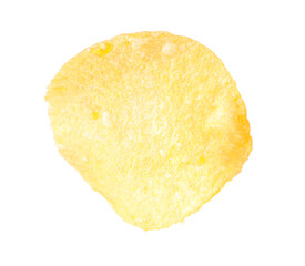 One tasty potato chip isolated on white