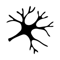Abstract black tree branch silhouette on a white background visual depiction