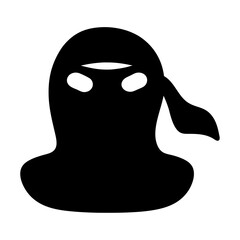 Simple black balaclava mask with eye holes and side fabric detail image