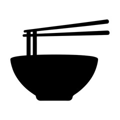 Minimalist Bowl of Noodles Illustration with Chopsticks Ready to Eat Delightfully