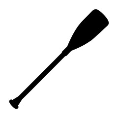 Silhouette of a single bladed paddle for kayaking canoeing or stand up paddleboarding