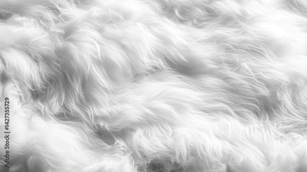 Poster Soft white flowing fabric creates a sense of tranquility and calmness in a minimalistic setting