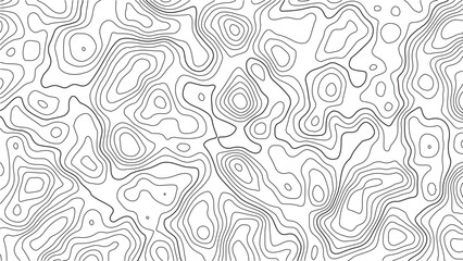 Abstract white topographic map background. Abstract design with seamless pattern with lines topographic map. Abstract line wave vector design. Topographic contour lines vector map.