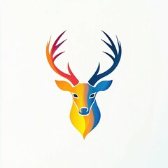 Colorful Deer Face Logo