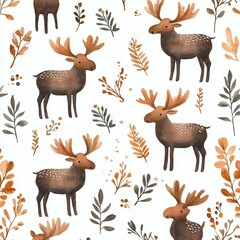 Cute Moose Pattern