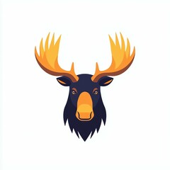 Colorful Moose Face Logo