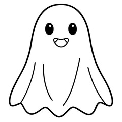 cute ghost illustration vector