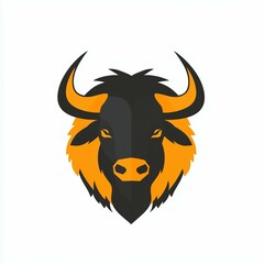 Colorful Buffalo Face Logo
