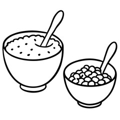 vector breakfast bowl food illustration