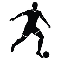 Football player silhouette vector isolated on white background