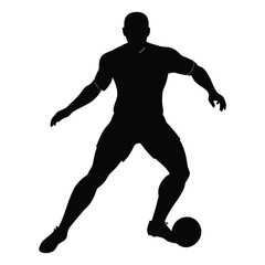 Football player silhouette vector isolated on white background