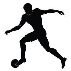Football player silhouette vector isolated on white background