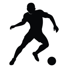 Football player silhouette vector isolated on white background
