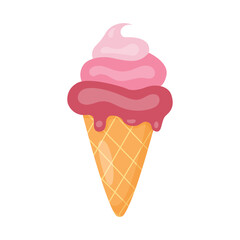 Ice cream cone. Hand drawn. Vector illustration