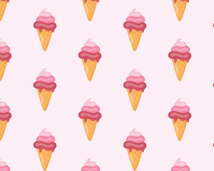Ice cream pattern. Vector illustration in flat style