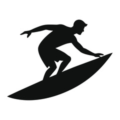 Surfing silhouette vector isolated on white background