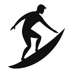 Surfing silhouette vector isolated on white background
