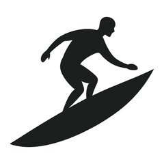 Surfing silhouette vector isolated on white background