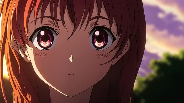 Emotional Anime Girl Portrait with Expressive Eyes and Soft Lighting, Cinematic Detail