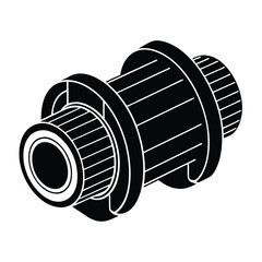 isolated Black vector coupler With White Background