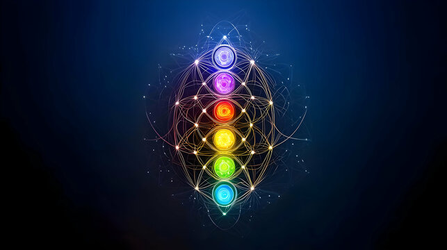 Colorful Chakra System Graphic Design