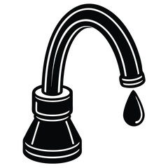 isolated Black vector faucet aerator WIith White Background