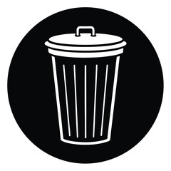 isolated Black vector garbage disposal WIith White Background