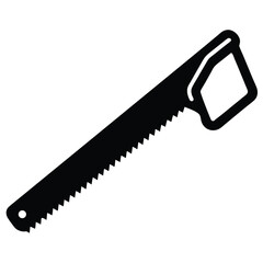 isolated Black vector hacksaw WIith White Background
